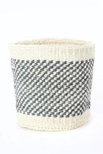 Load image into Gallery viewer, Set of Two Charcoal and Cream Twill Sisal Nesting Baskets