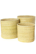 Load image into Gallery viewer, Yellow & Natural Maila Milulu Reed Baskets