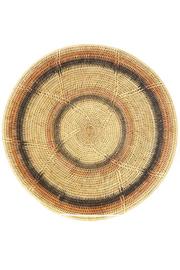 Makenge Root Wedding Baskets from Zambia - Peach & Black Rings