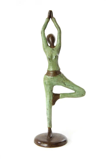 Burkina Bronze Yoga Dancer Pose Sculpture